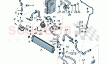 Coolant cooling system For vehicles with hybrid drive Engine bay