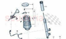 Gas shock absorber, electronically controlled air spring