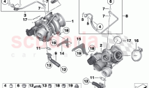 Exhaust turbocharger with lubrication