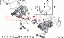 Exhaust turbocharger with lubrication