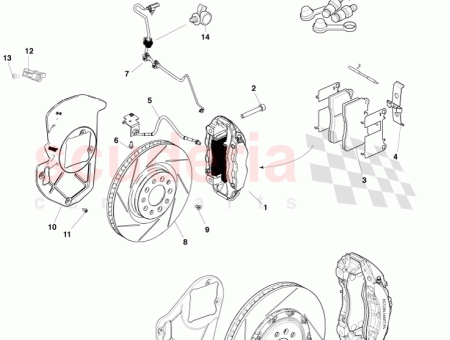 Photo of CONJUNTO PINZA ROJA FRENO RUEDA DELANTERA LADO IZQUIERDO…