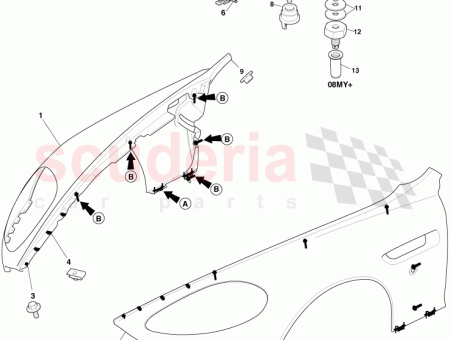 Photo of ENSAMBLAJE DEL PANEL GUARDABARROS DELANTERO LADO DERECHO 4G43…