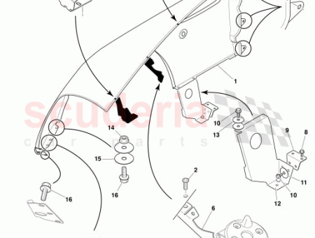 Photo of SOPORTE DEL GUARDABARROS DELANTERO LADO DERECHO 1R12 632224…