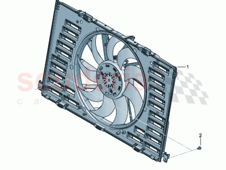 Photo of Radiator fan with fan ring and control unit…