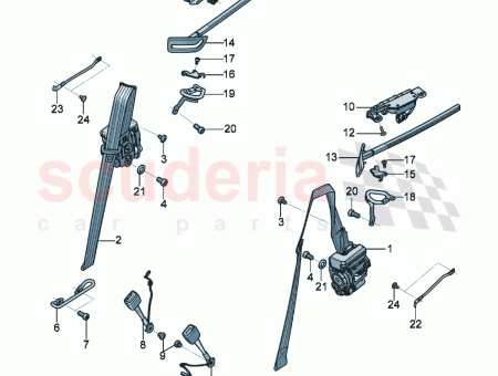Photo of three point automatic seat belt with belt tensioner…