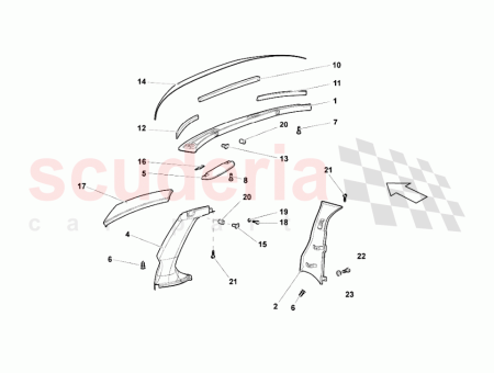 Photo of CONJUNTO DE REVESTIMIENTO SUPERIOR IZQUIERDO DEL PILAR B…