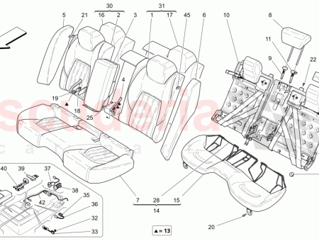 Photo of CONJUNTO DE REPOSACABEZAS CENTRAL TRASERO V6 TAPICER A…