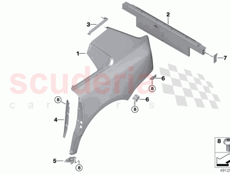 Photo of SOPORTE DEL PANEL LATERAL TRASERO DERECHO 2…