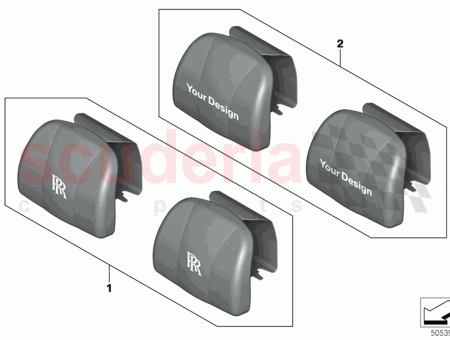 Photo of PAR COJ N REPOSACABEZAS MONOGRAMA RR…