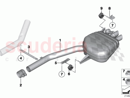 Photo of SILENCIADOR TRASERO DERECHO CON SOLAPA DE ESCAPE 18…