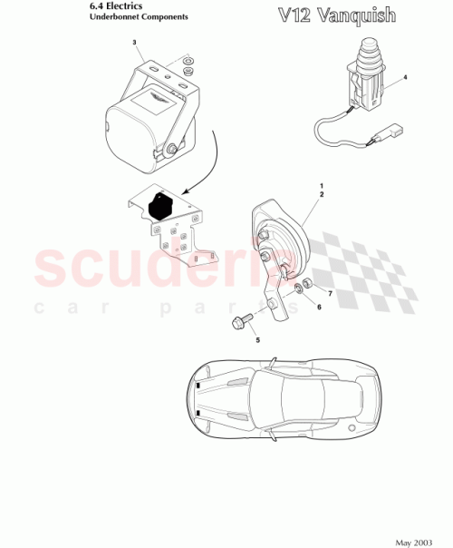 Part Diagram for Aston Martin 1R12-37-10353