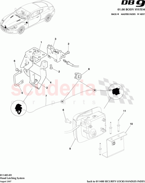 Part Diagram for Aston Martin 4G43-3804-AC
