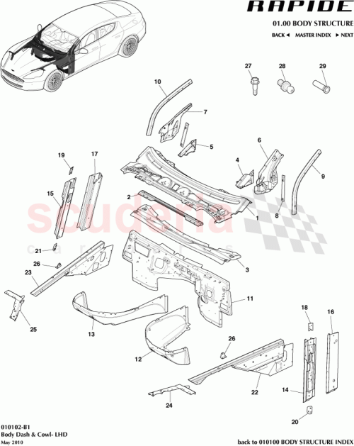 Part Diagram for Aston Martin AD43-A02570-AA
