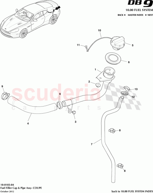Part Diagram for Aston Martin DG43-9047-BA