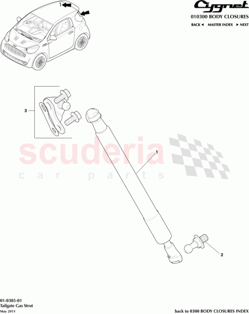 Part Diagram for Aston Martin 68945-74010