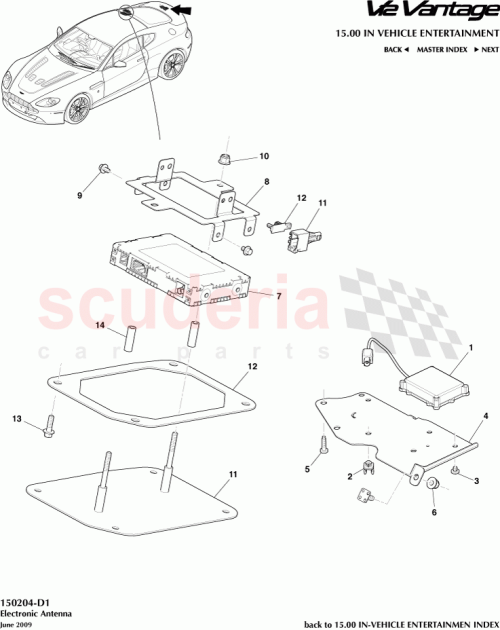 Part Diagram for Aston Martin 8G33-10E921-AE
