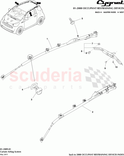 Part Diagram for Aston Martin 62189-33010