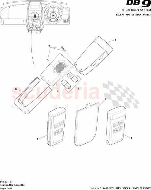 Part Diagram for Aston Martin 9G43-19H477-BB