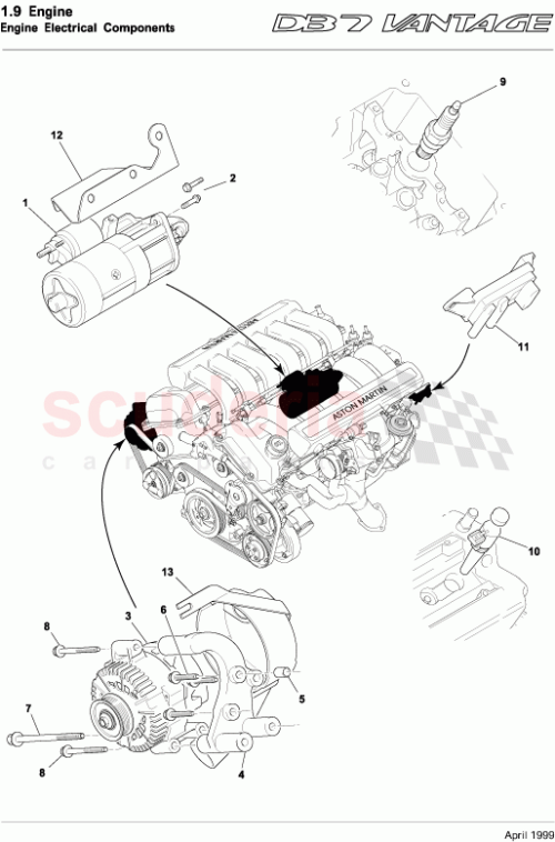 Part Diagram for Aston Martin 07-85890-PK