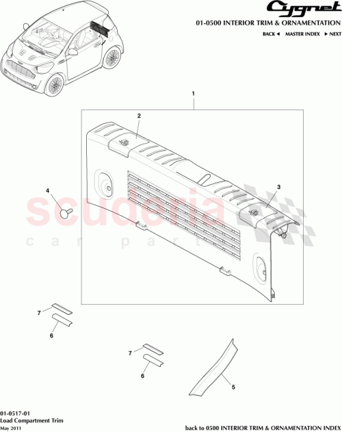 Part Diagram for Aston Martin 4G43-MWC6176-AA