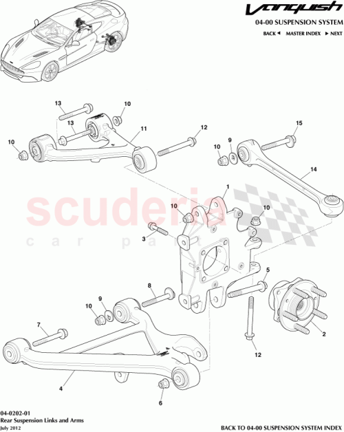 Part Diagram for Aston Martin DG43-5B530-AB