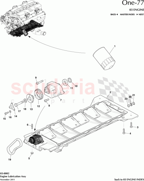Part Diagram for Aston Martin AY93-6A985-AA