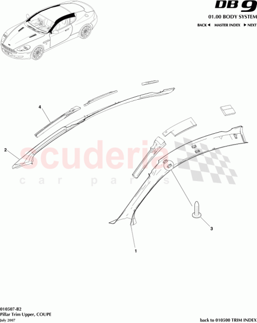 Part Diagram for Aston Martin 4G43-025B38-CDW