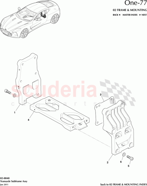 Part Diagram for Aston Martin 12023-13-1052-AF