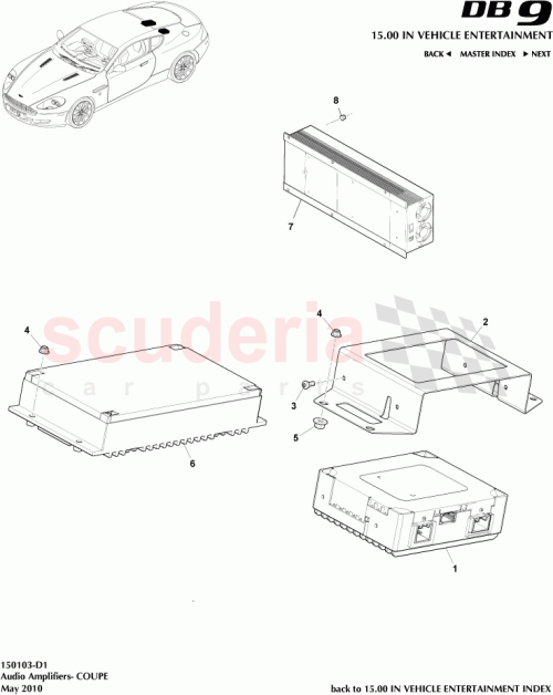 Part Diagram for Aston Martin 9G4318C999AA