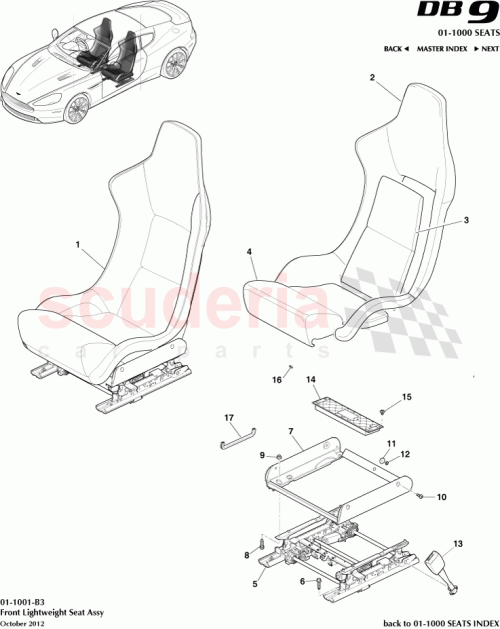 Part Diagram for Aston Martin CG43-60009-BCW