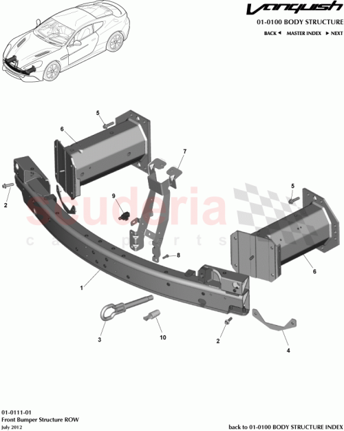Part Diagram for Aston Martin CD33-3804-AC