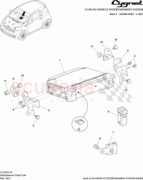Part Diagram for Aston Martin 90153-50010