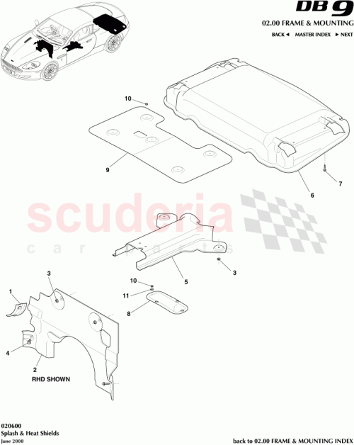 Part Diagram for Aston Martin 4G43-017A16-AG