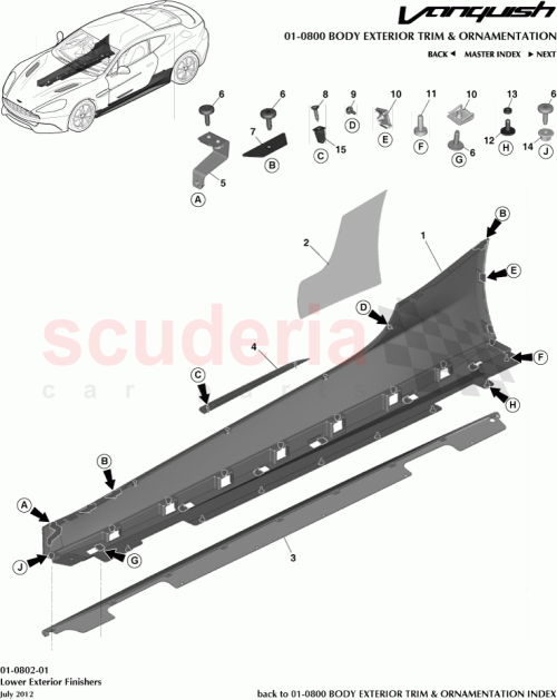 Part Diagram for Aston Martin DD33-V82027-AA