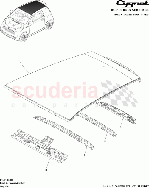 Part Diagram for Aston Martin 63105-74011
