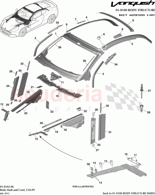 Part Diagram for Aston Martin GODD43-71023-AE