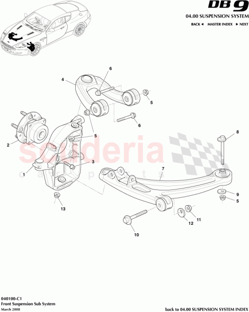 Part Diagram for Aston Martin 4G43-3091-BE
