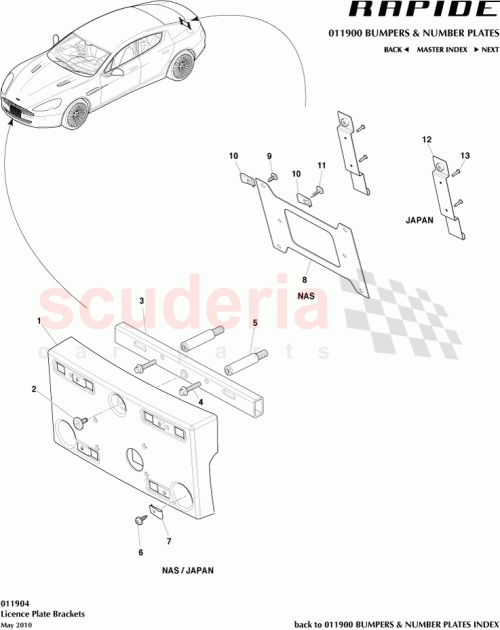 Part Diagram for Aston Martin AD43-16E146-CA