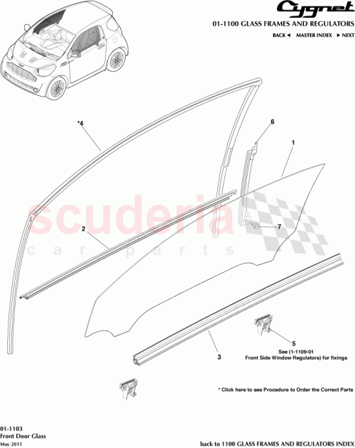 Part Diagram for Aston Martin 68151-74011