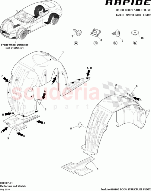Part Diagram for Aston Martin AD43-54279D44-AA