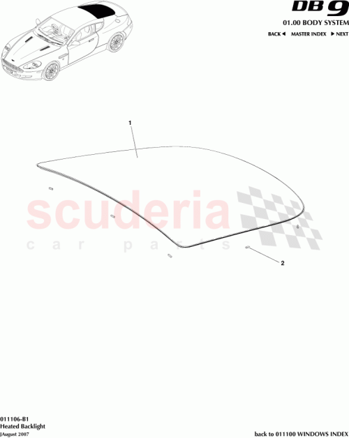 Part Diagram for Aston Martin 4G43-77-10574