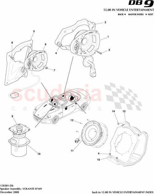 Part Diagram for Aston Martin 4G43-18808-HC