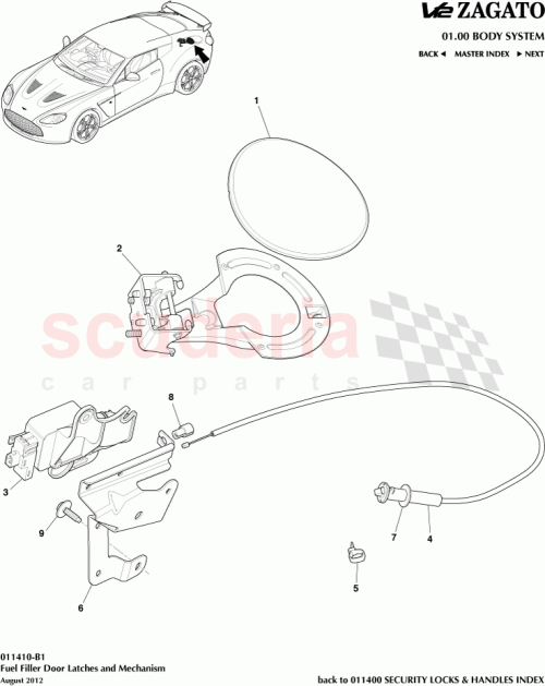 Part Diagram for Aston Martin CY83-C405A02-AA