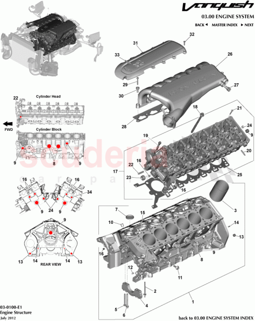 Part Diagram for Aston Martin CD33-9J444-BA