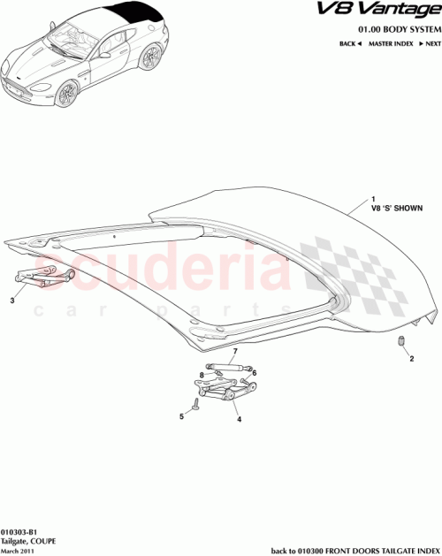 Part Diagram for Aston Martin DG33-19H207-AA/BA