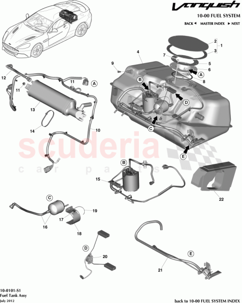Part Diagram for Aston Martin CD33-9H307-AB