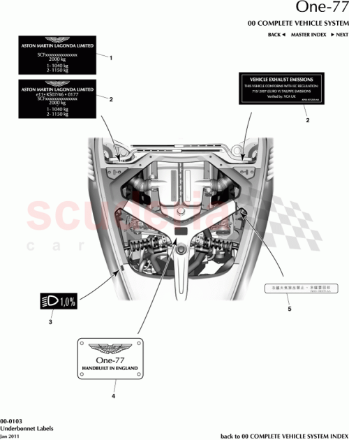 Part Diagram for Aston Martin AY93-975259-AA