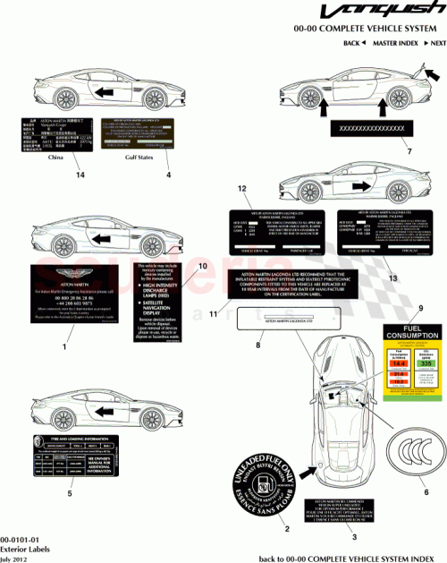 Part Diagram for Aston Martin CG43-974747-AA