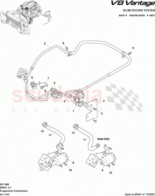 Part Diagram for Aston Martin BD23-9D665-AA
