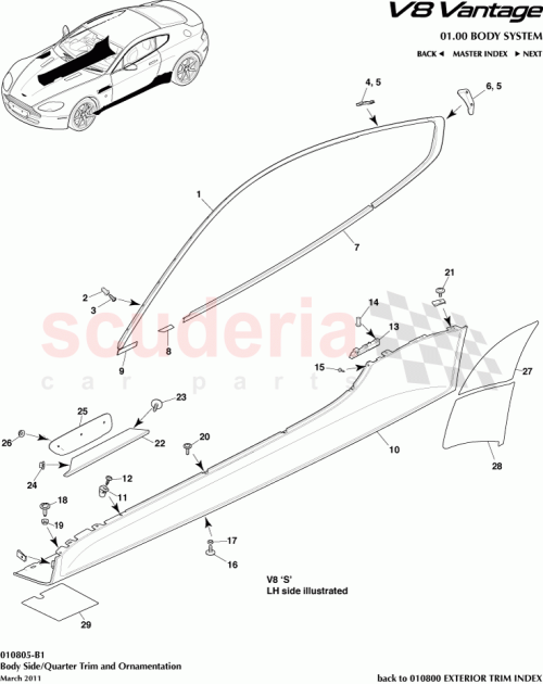 Part Diagram for Aston Martin 6G33-10625-AD
